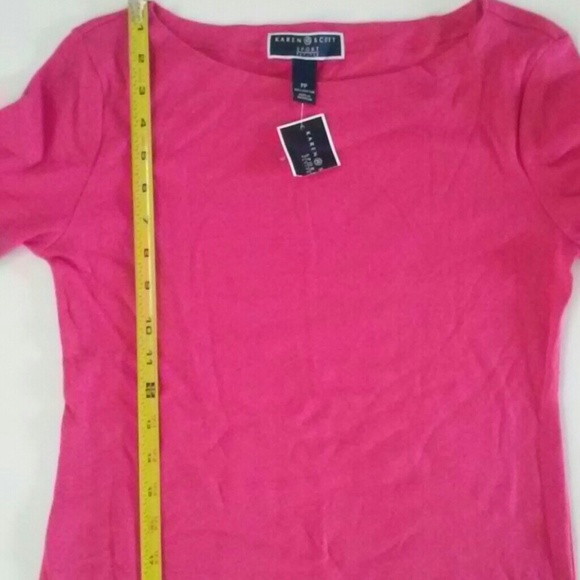 NWT Karen Scott Sport Petites Pink Cotton Dress - Picture 6 of 8